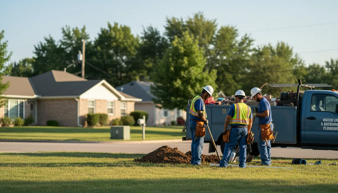 Residential water line and bathroom plumbing service in Yorktown, AR